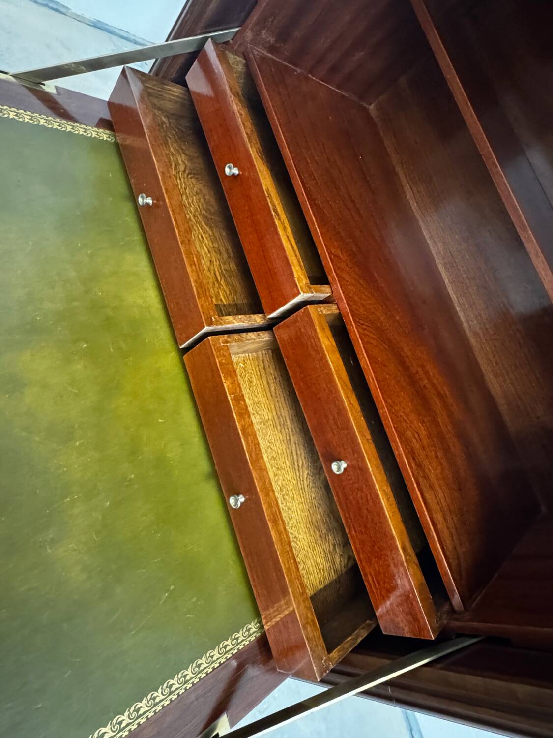 Louis XVI style secretary with marble top