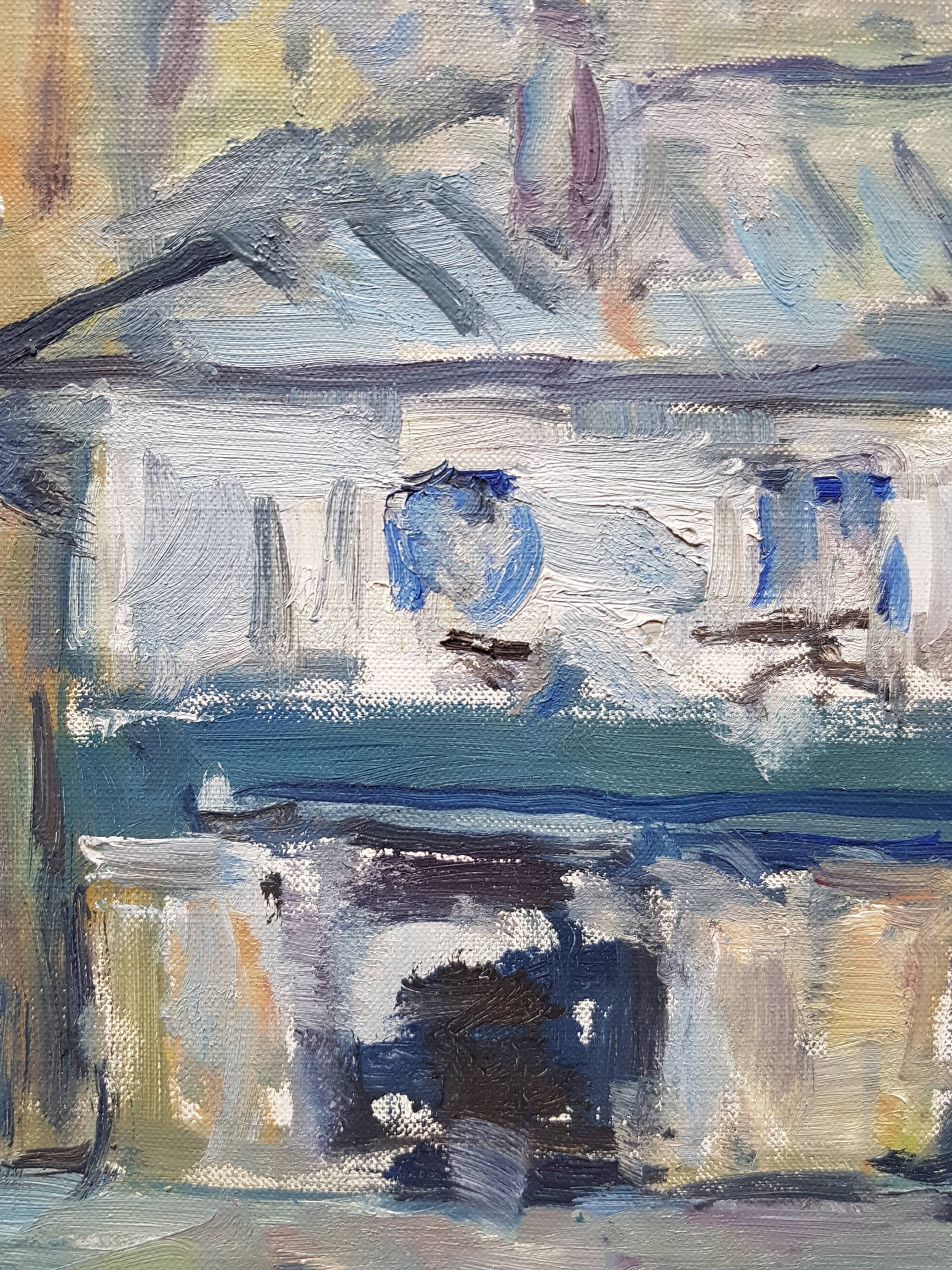 Nagao Usui painting: "The Blue House"