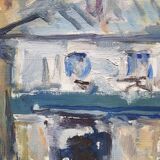 Nagao Usui painting: "The Blue House"