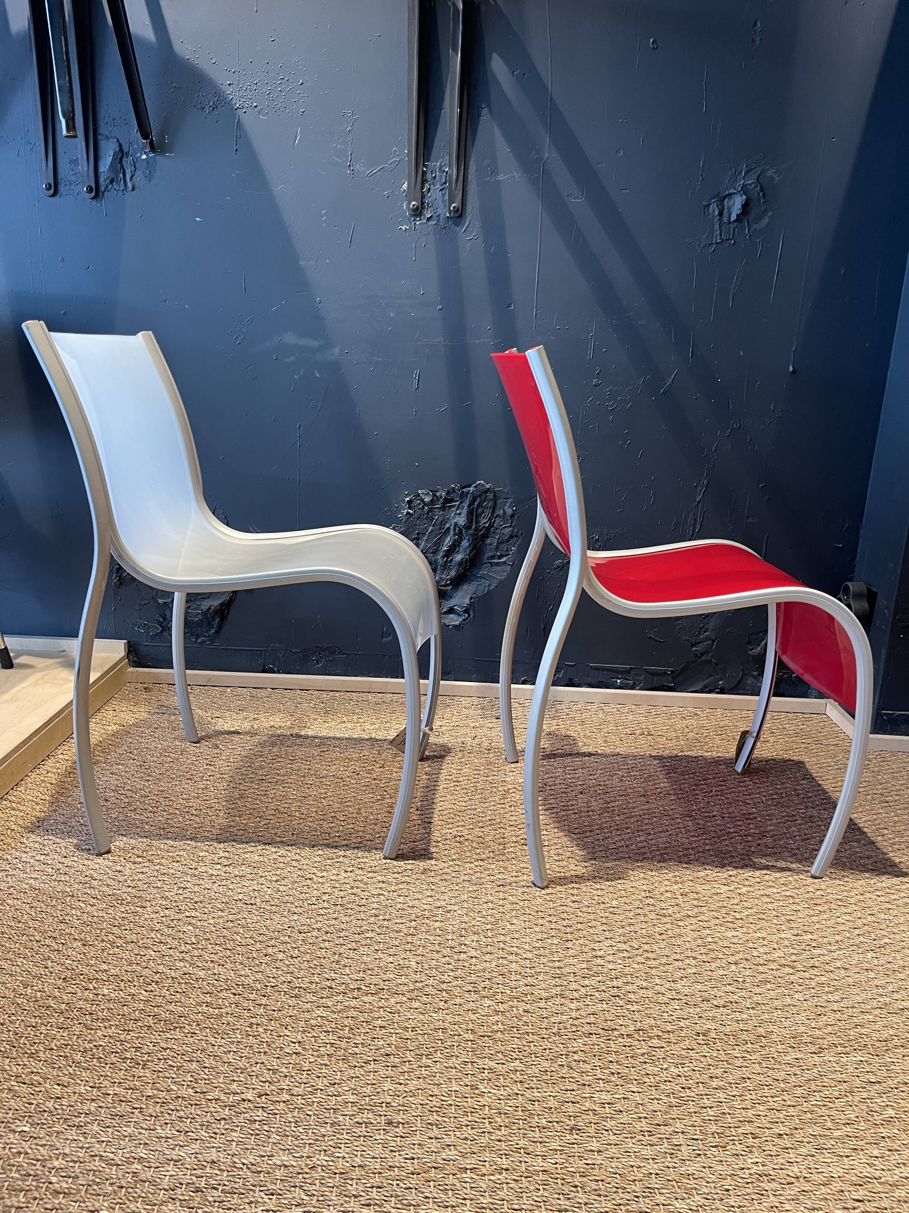 Pair of FPE chairs by Ron Arad for Kartell translucent and