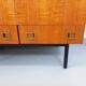 Vintage modernist wardrobe in teak and metal from the 1960s.