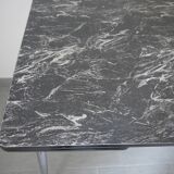 Black and white marbled formica table