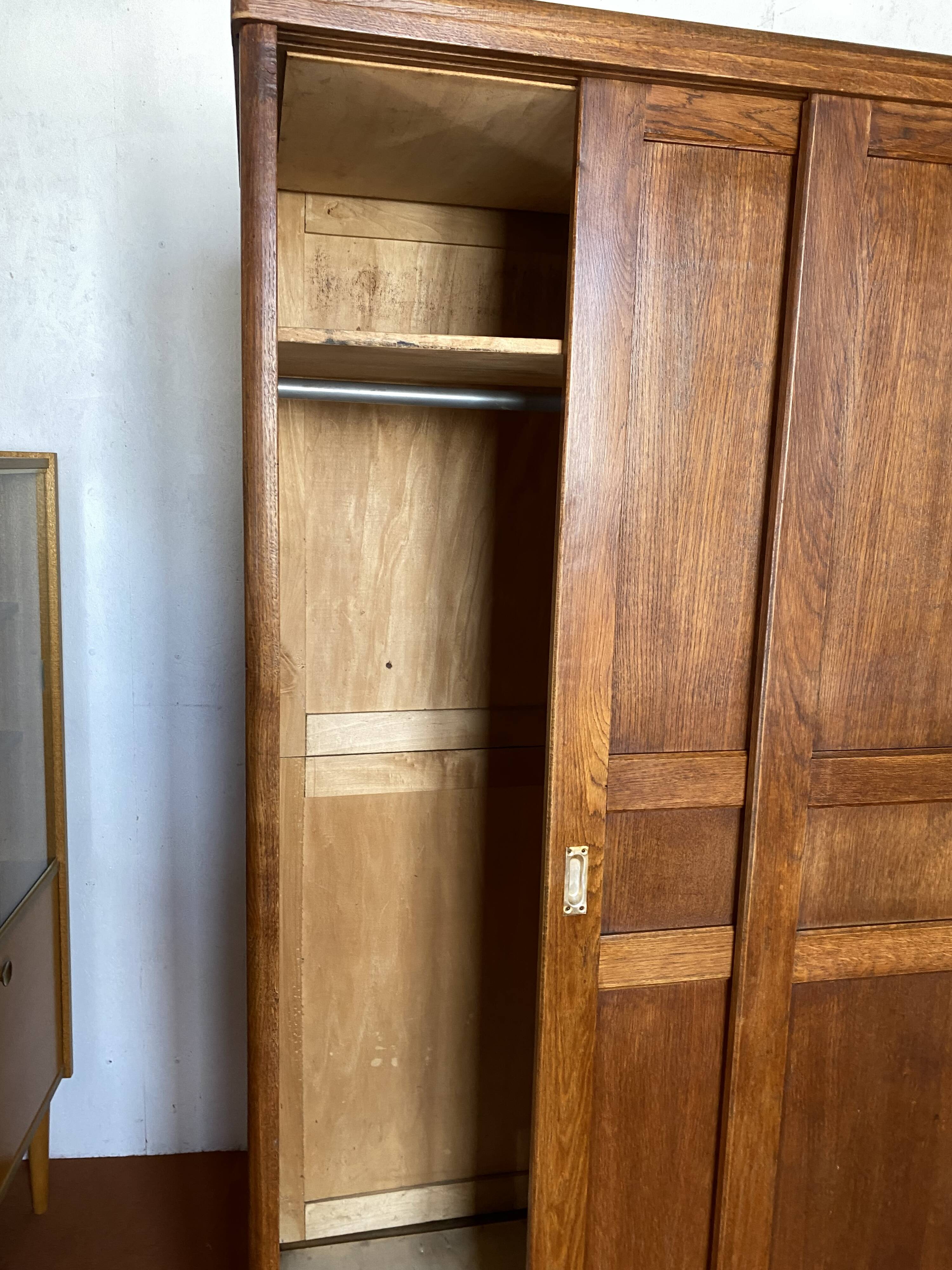 Vintage Parisian wardrobe with sliding doors