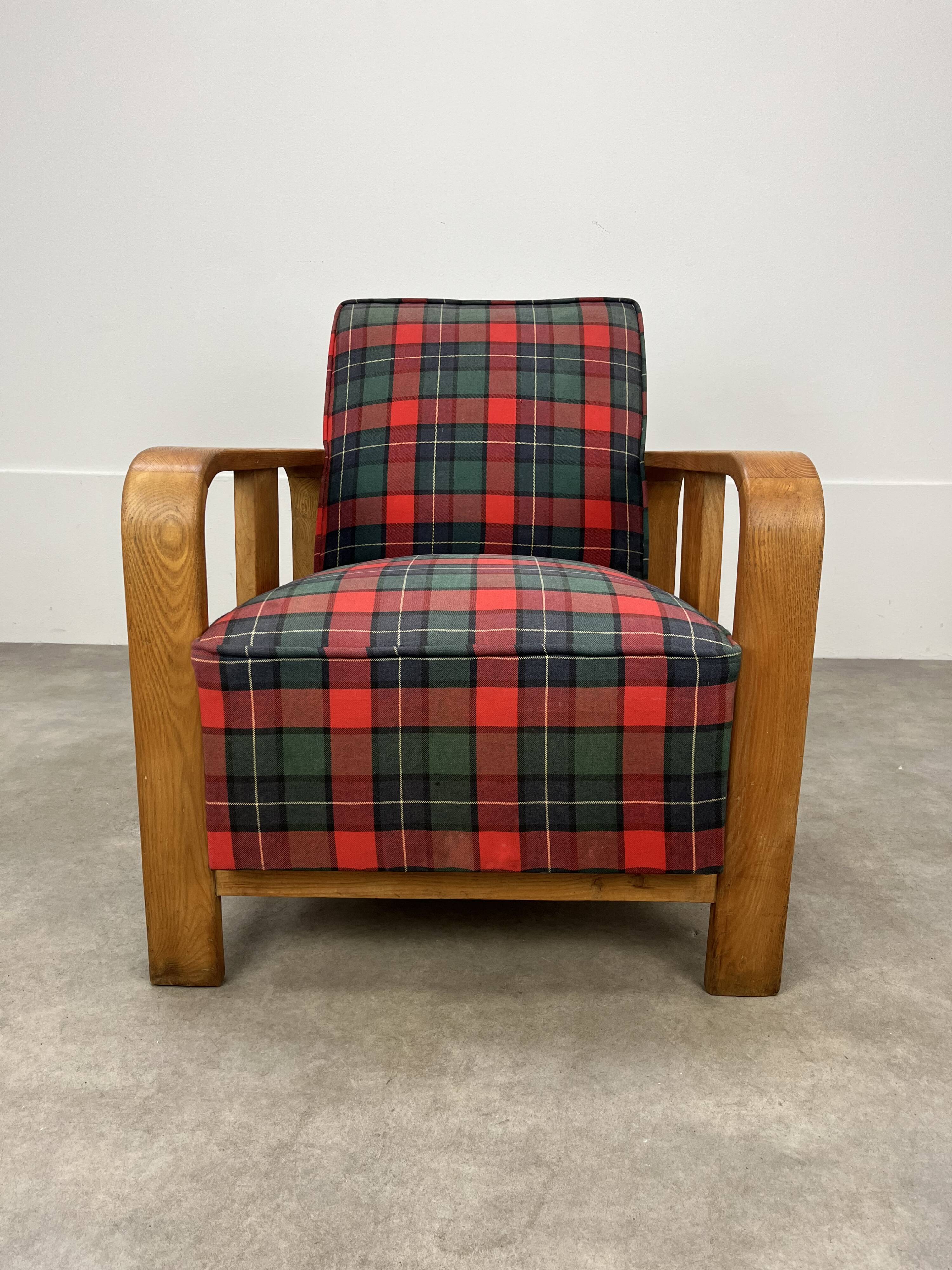 Art Deco wooden armchair from the 1930s