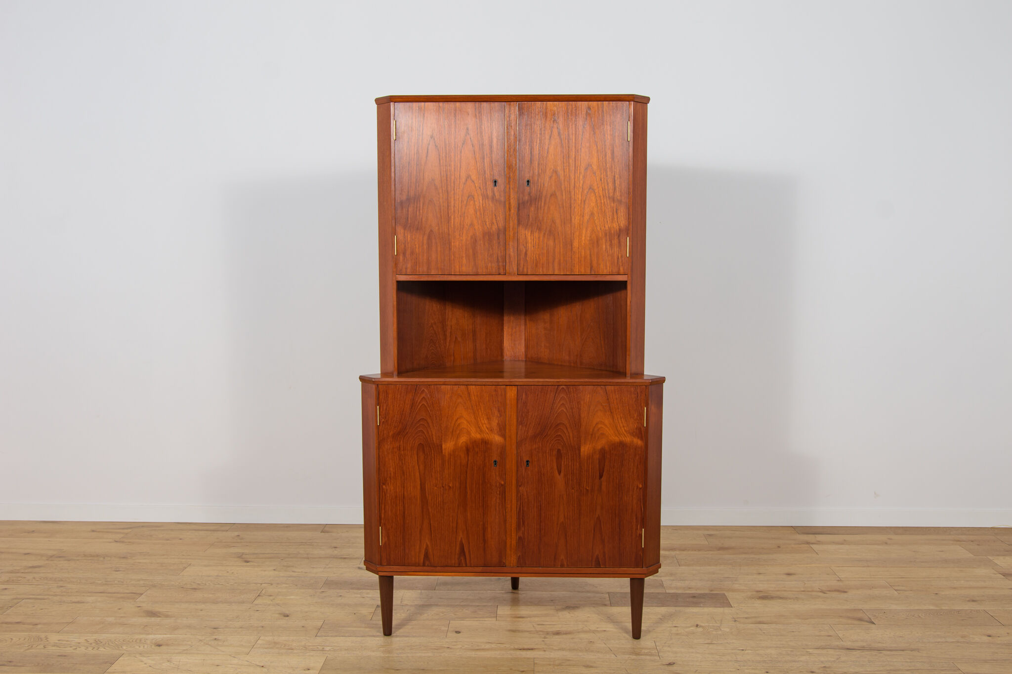 Mid-Century Corner Teak Cabinet, Denmark, 1960s