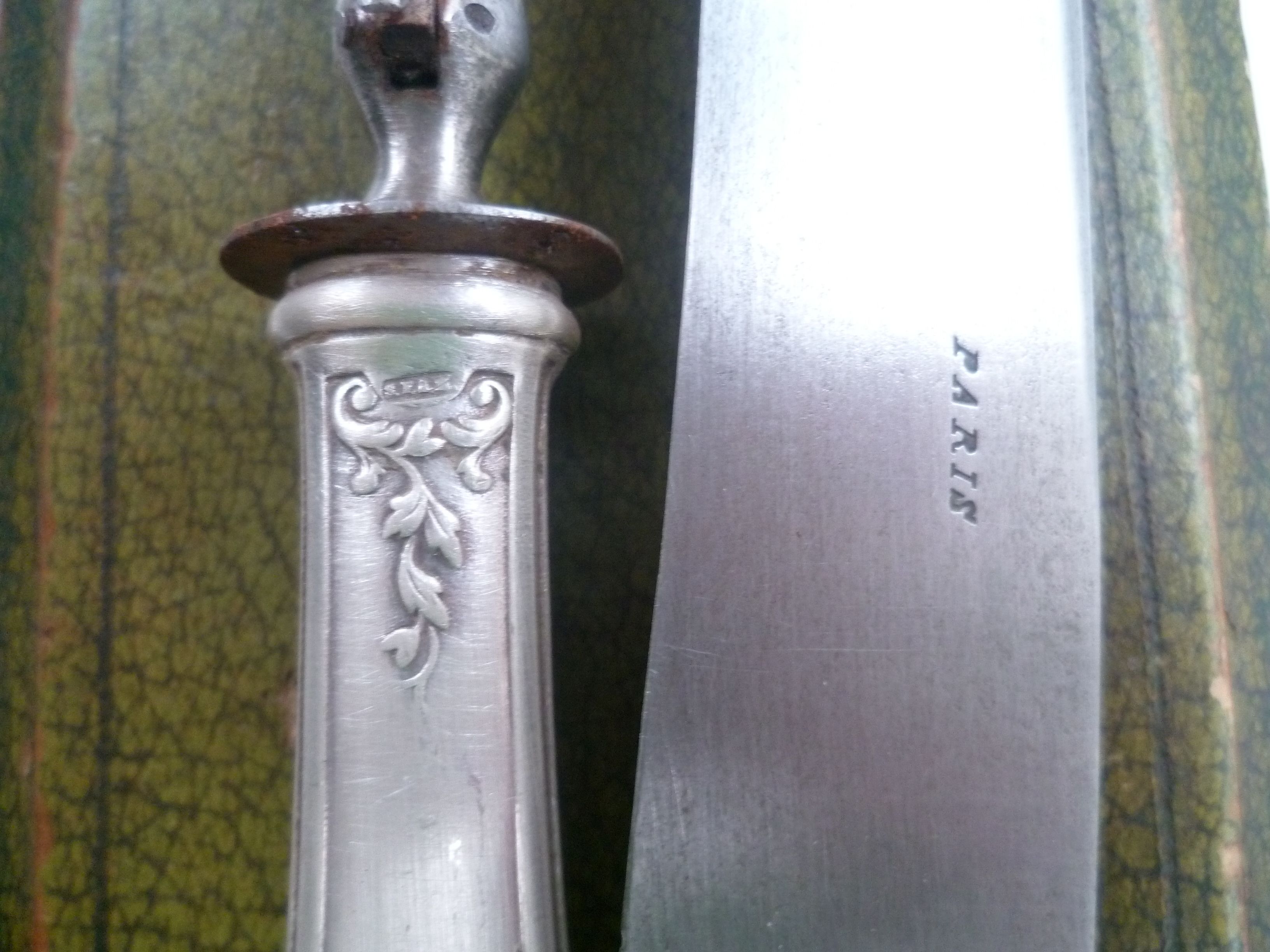 Meat cutting service in silver plate art nouveau