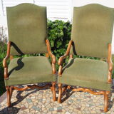 A pair of Louis XIII-style sheep bones armchairs