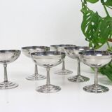 Set of 6 stainless steel bowls by Letang-Remy, vintage French, 1970s