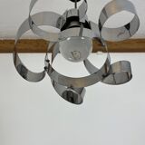 70s chrome spiral pendant light