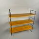 Vintage wall shelf with three wood veneer shelves