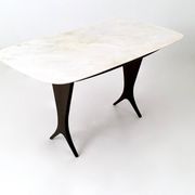 Table basse attribuée à Guglielmo Ulrich avec plateau en marbre de Carrare