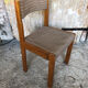 Set of 3 vintage 60s wooden fabric and tile chairs
