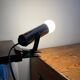 Clamp lamp/spotlight design made in Italy in chrome and black plastic.