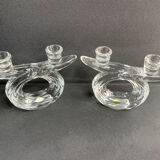 Vannes le Châtel - Candle holders with 2 lights (2) - Cristal