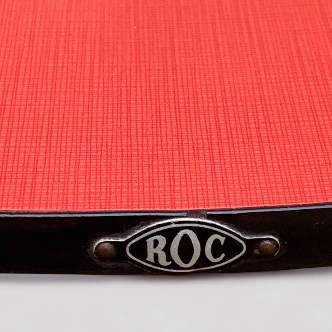 Pair of red Formica chairs Roc 1960