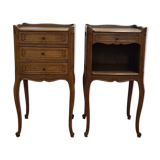 Louis xv style bedside tables in oak
