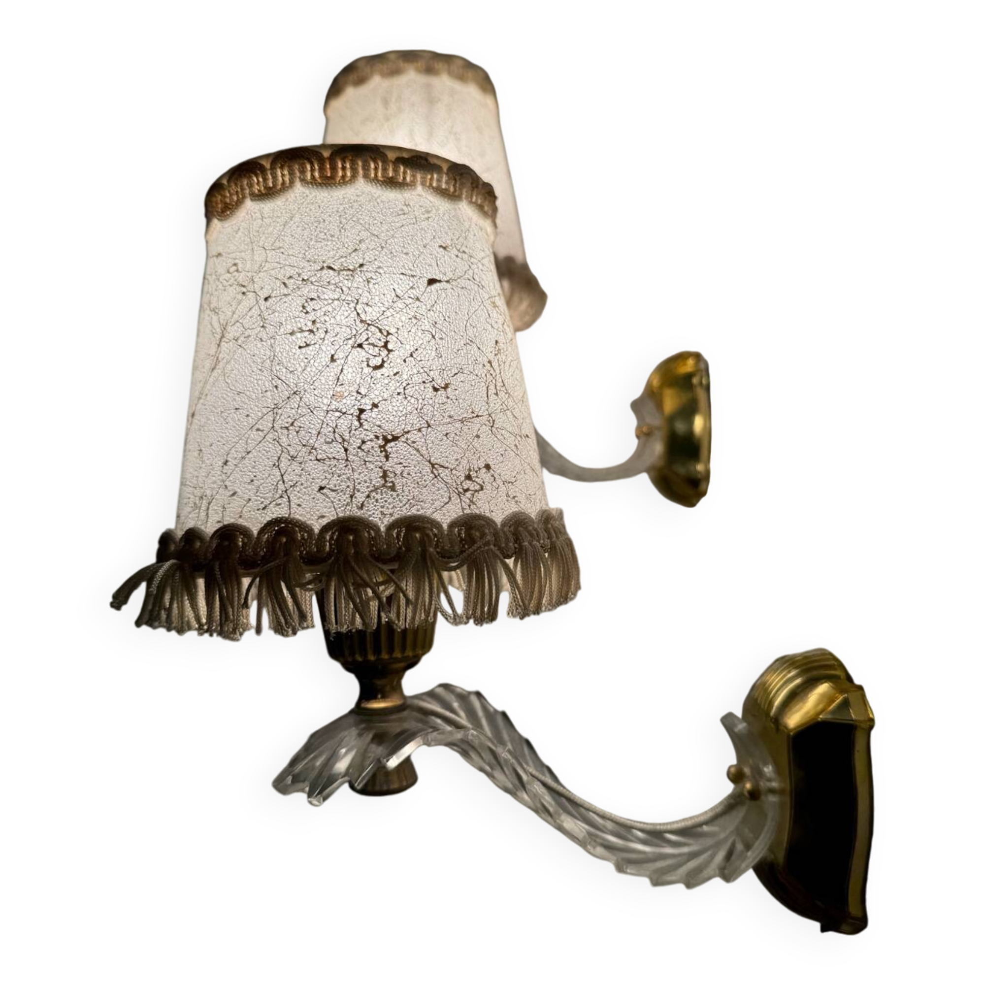 60s gold plexi wall lights