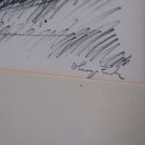Original Lithograph by listed Swedish Artist Hugo Zuhr, Signed, 1960's
