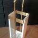 White lacquered wood and brass umbrella stand / vintage 60s-70s