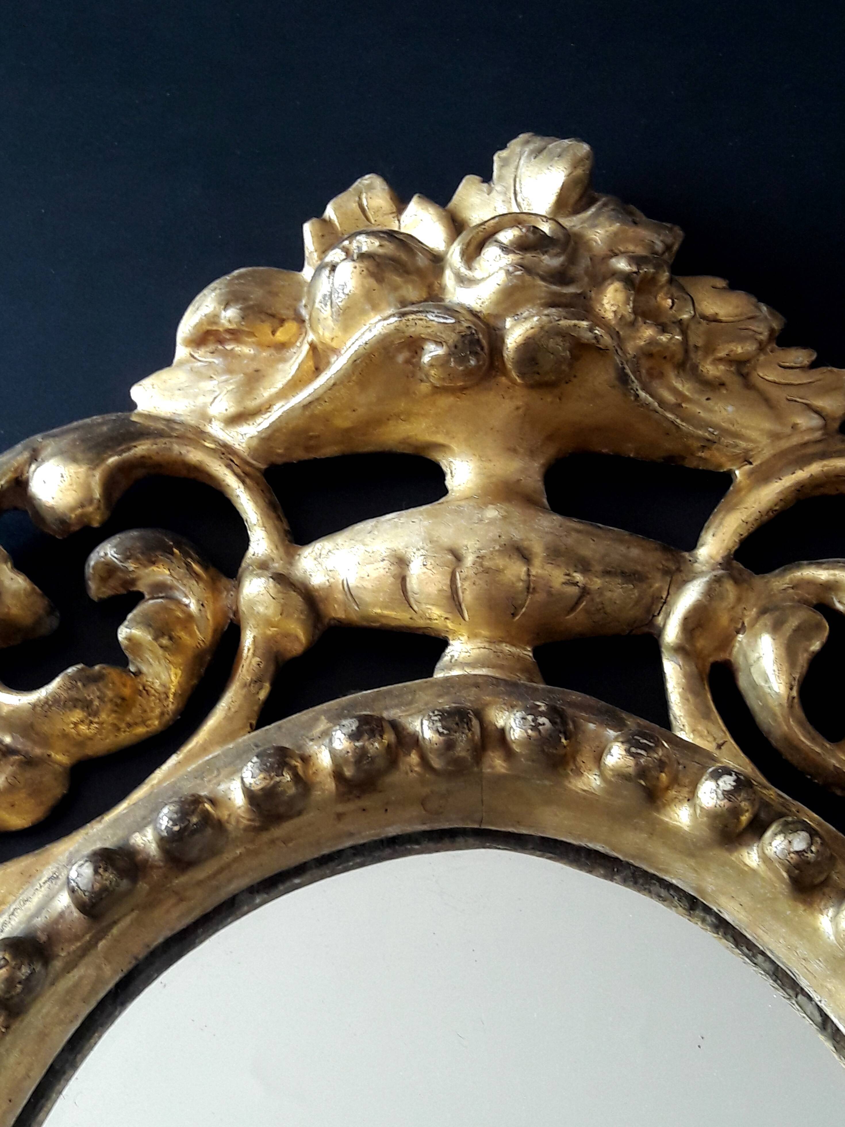 mirror gilded wood ItalyXVIII 33x45cm