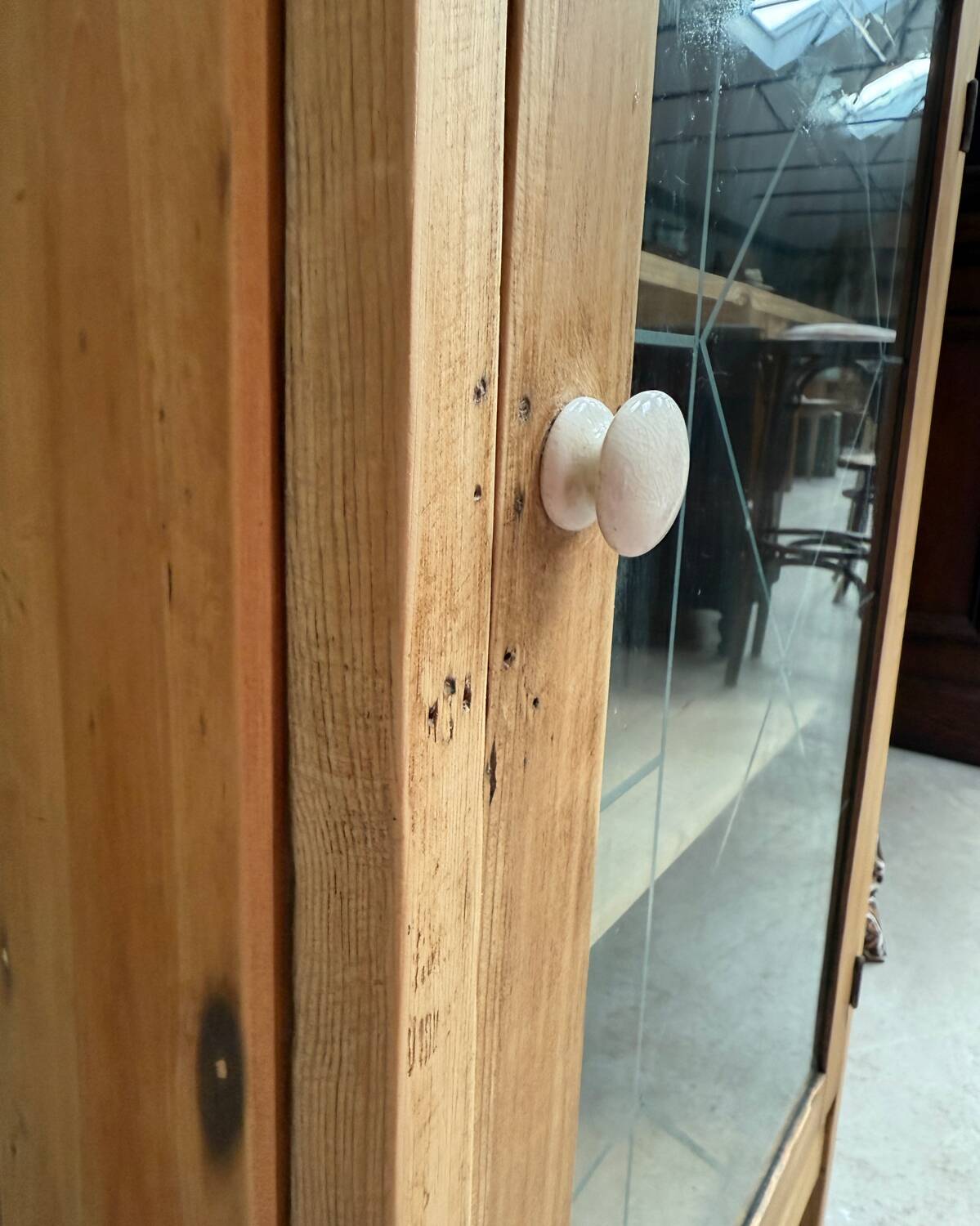 Vintage glass-fronted jam cupboard (renovated)