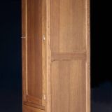 Rare: Parisian wardrobe, oak bonnetière from the 1950s