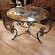 Wrought iron and glass tea table, 1930-1940