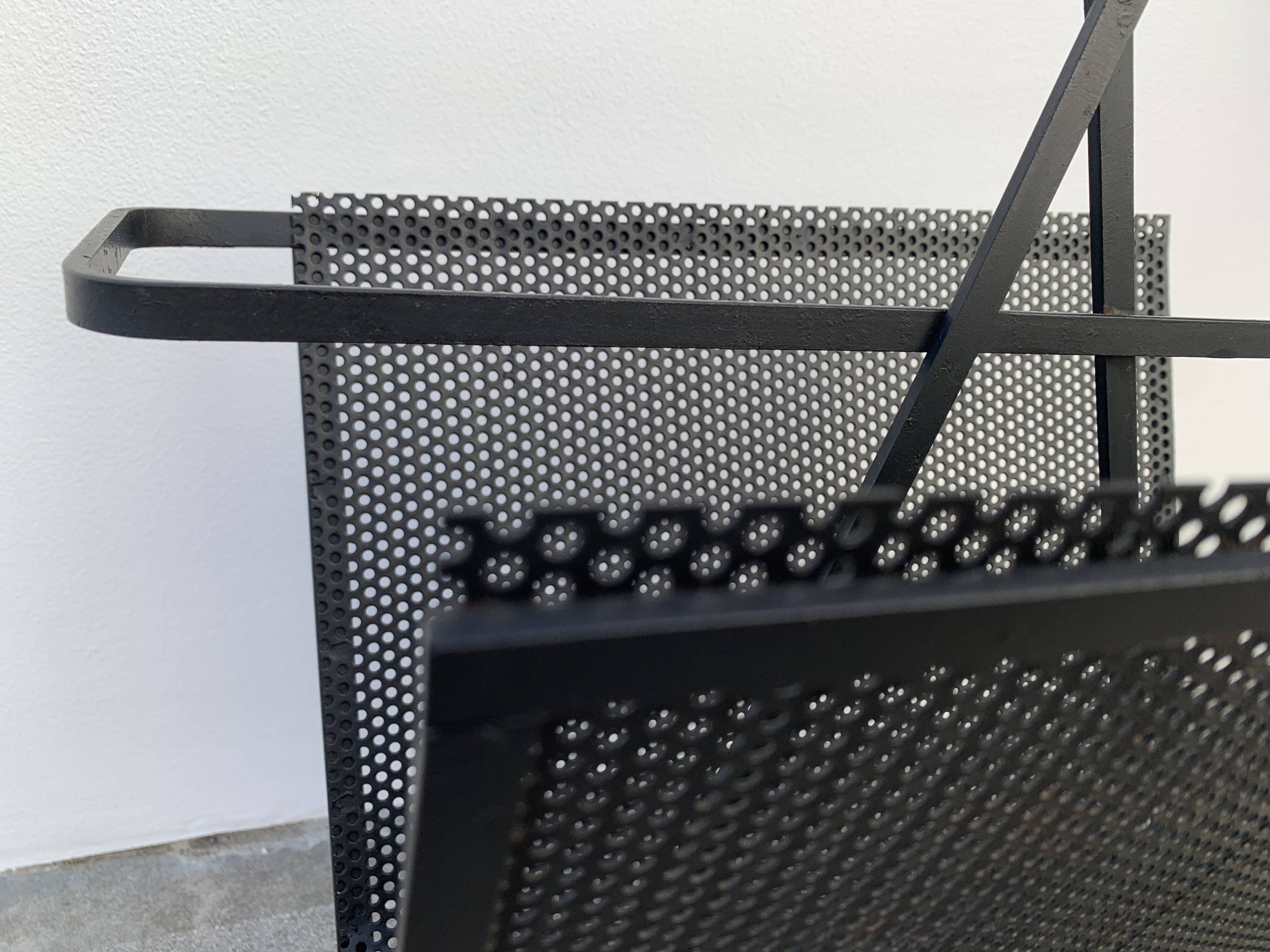 Black metal magazine rack Mathieu Mategot 1950