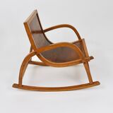 Curved wooden rocking chair for children Bauhaus Brockhage Andrä period, Germany, 1950s