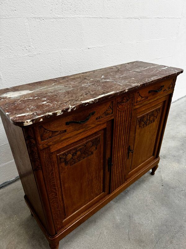 Buffet Louis XVI en bois et marbre