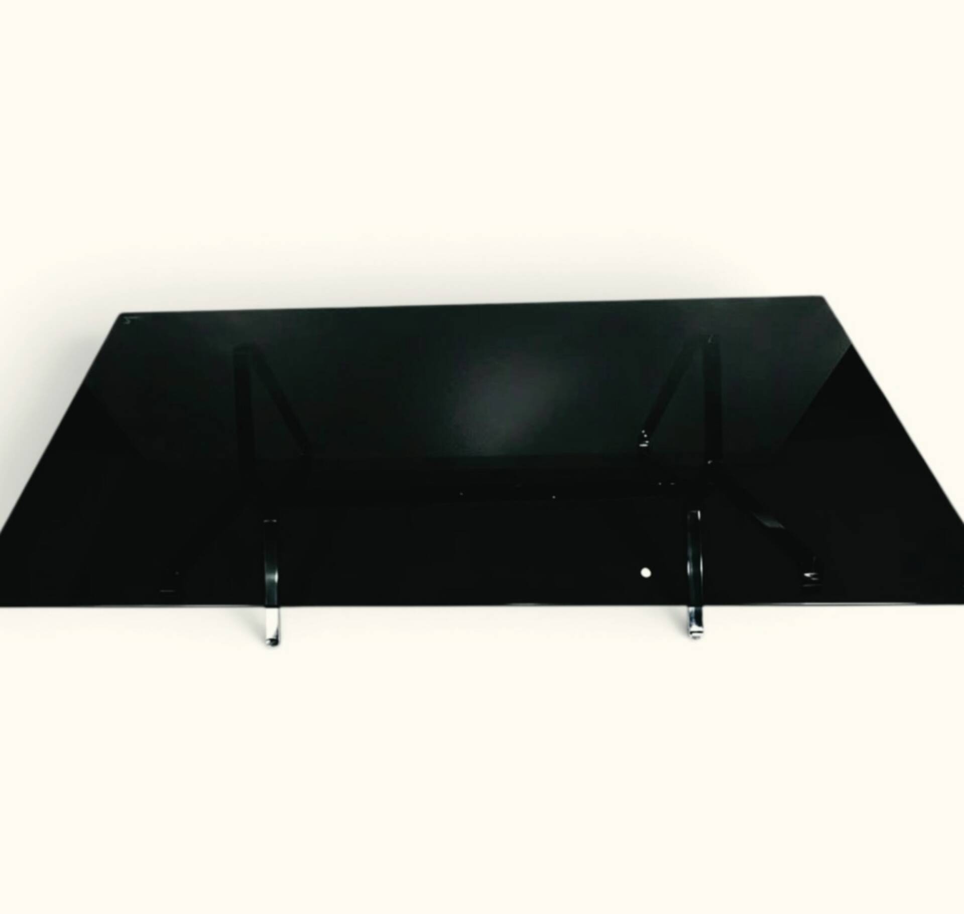 Smoked glass & chrome table design – 1970s Italian style