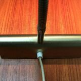 Mid-century brass swan neck table lamp in Hollywood Regency style from the 1960s.