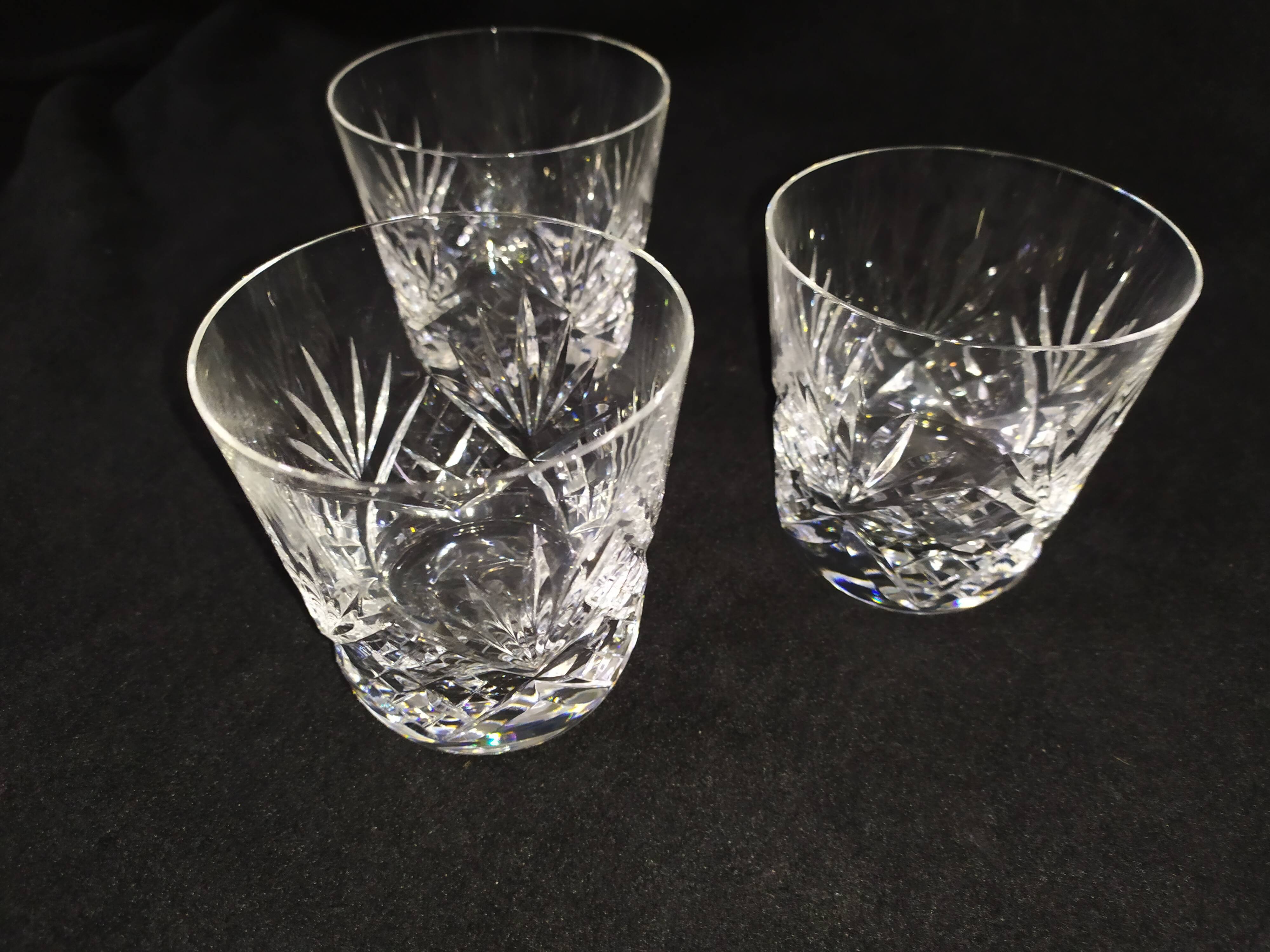 lot of 3 glass cup saint louis crystal massenet