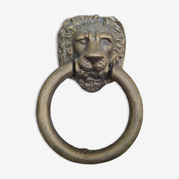 Heurtoir tête de lion en bronze