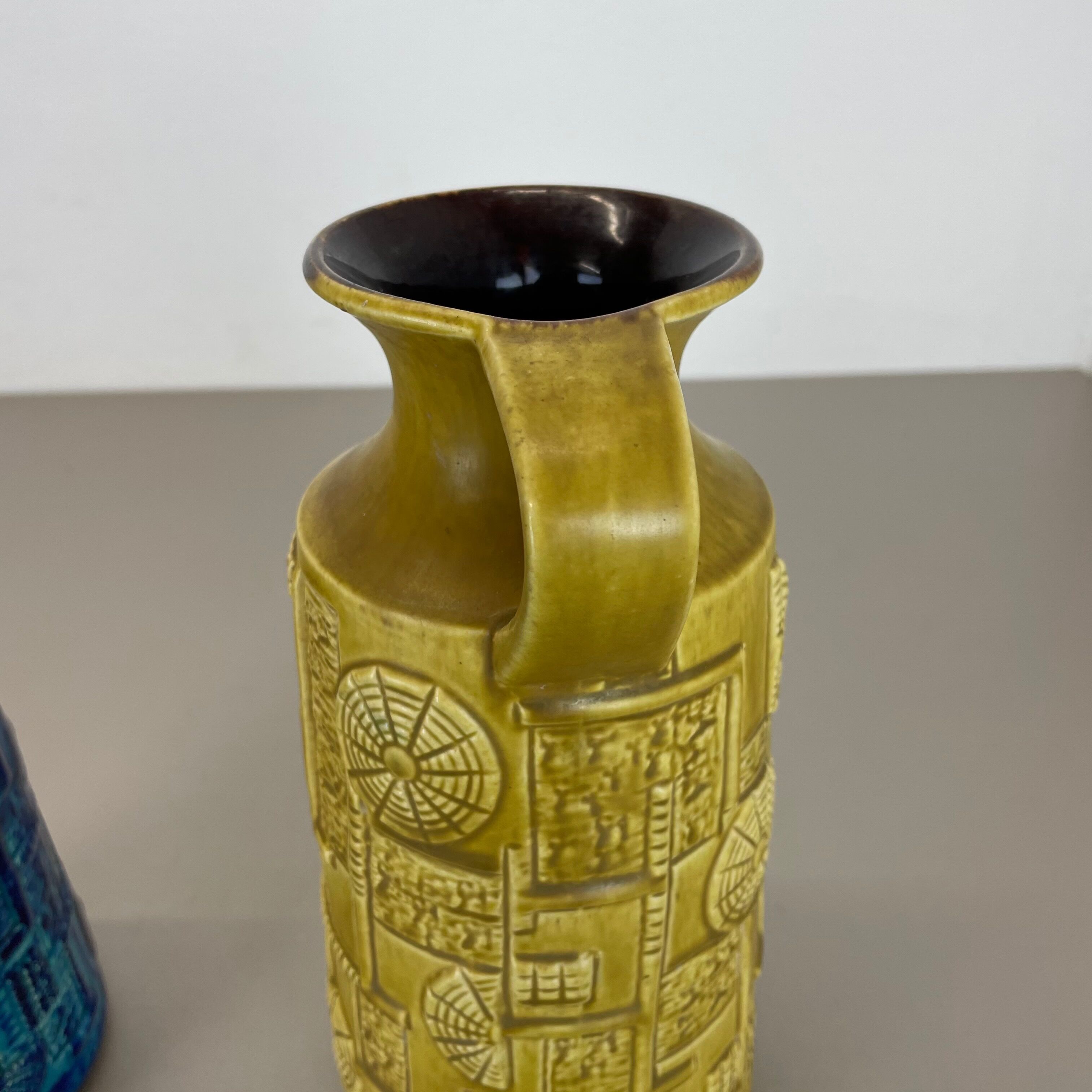 Set of 2 Multi-Color Fat Lava Op Art Pottery Vase by Bay Ceramics Germany, 1970s