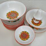 Gien ceramic "desserts" service - fruit, cake, cream