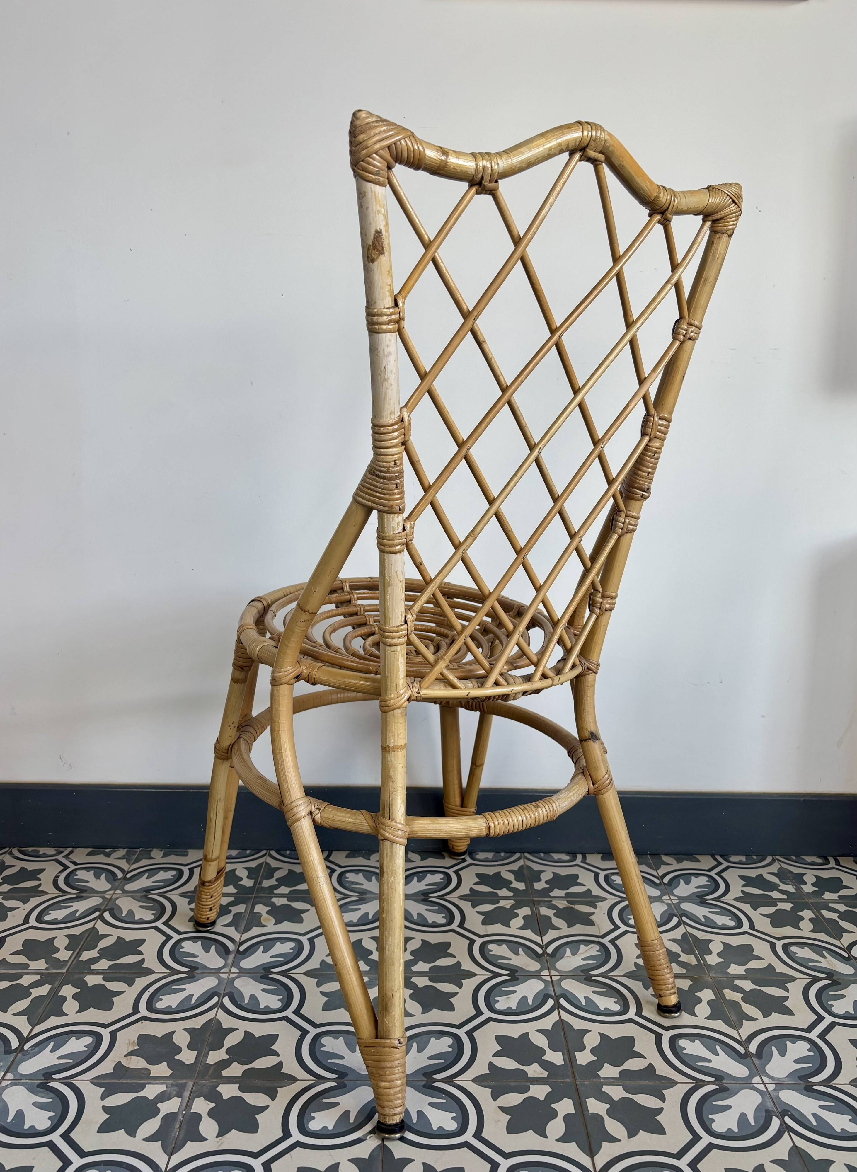 6 bamboo chairs from the 1960s