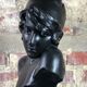 Art Nouveau woman bust in plaster signed E.Villanis
