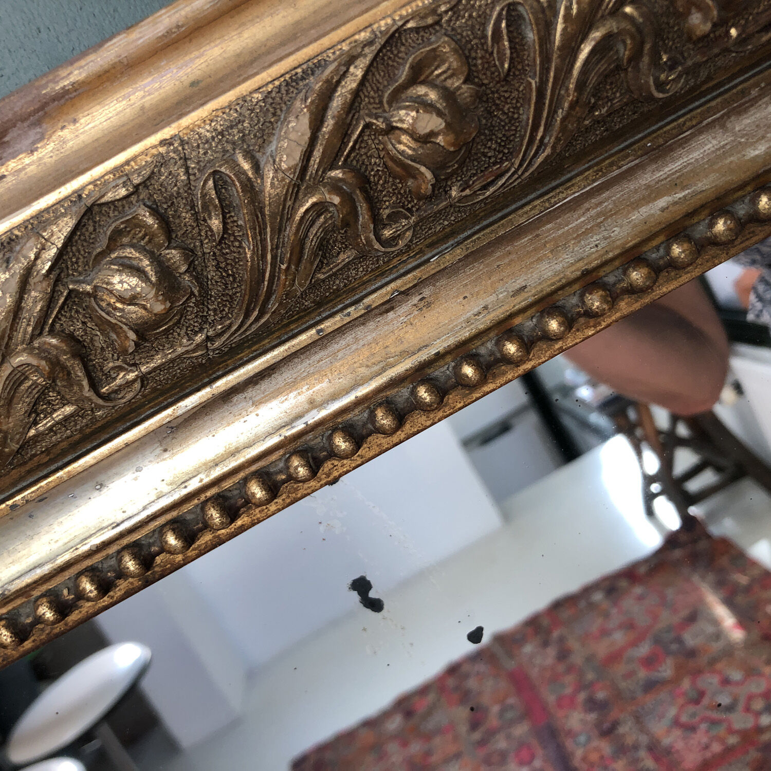 Antique fireplace mirror 130x92cm