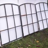 Industrial arched metal windows L73xH110 19th century glass roof