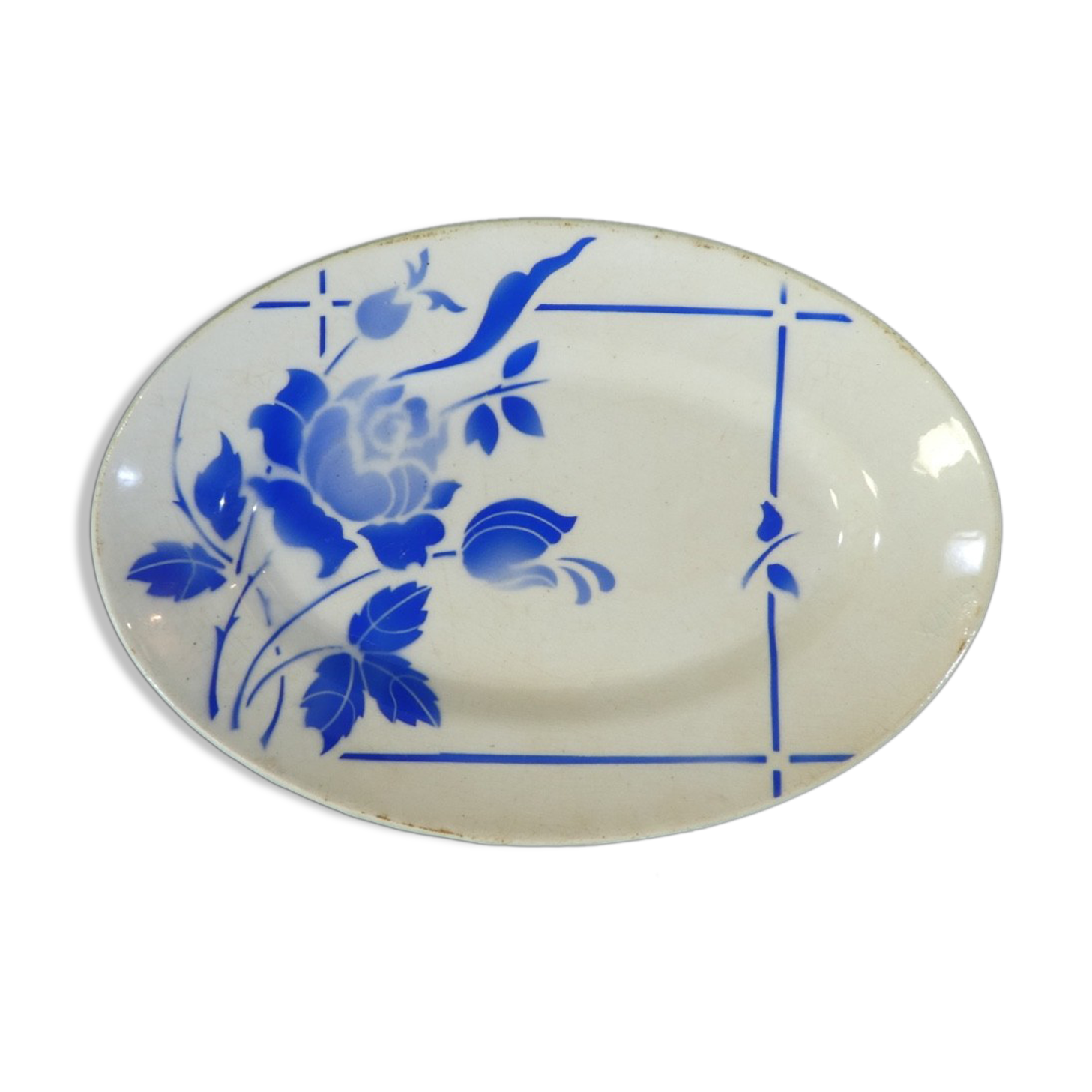 Raviers in faience blue fleurette model