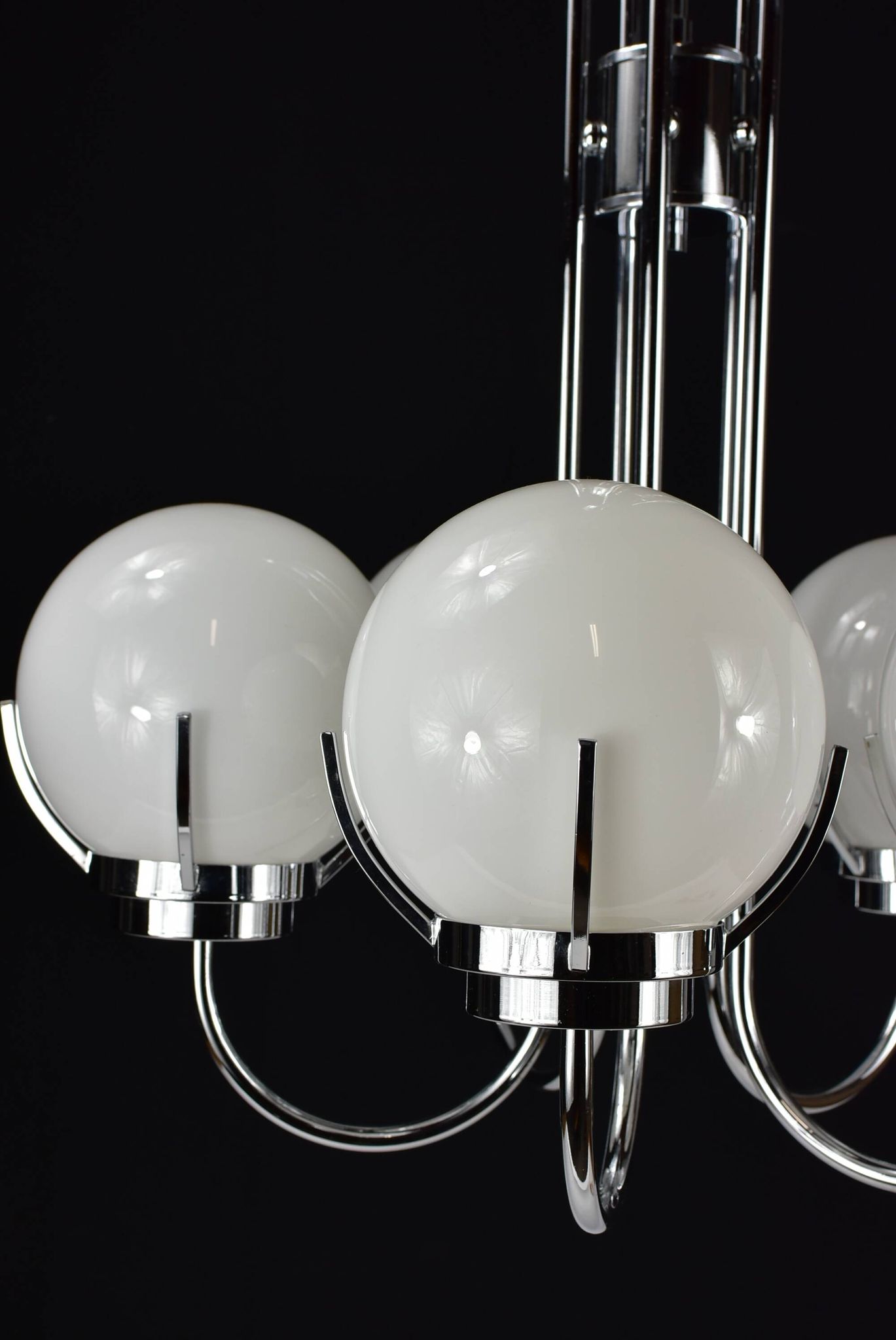 Modernist chrome chandelier