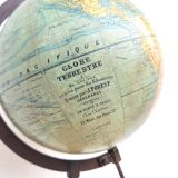 19th century world map globe by J. Forest