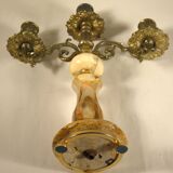 Three-light onyx chandelier