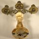 Three-light onyx chandelier
