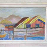 Ragnvald Magnusson, Swedish Modern Landscape, 1960, Oil on Panel, Framed