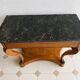 French console from the 19th century in cherry wood and black marble, with claw feet.