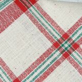 Set of 6 napkins in green and red linen