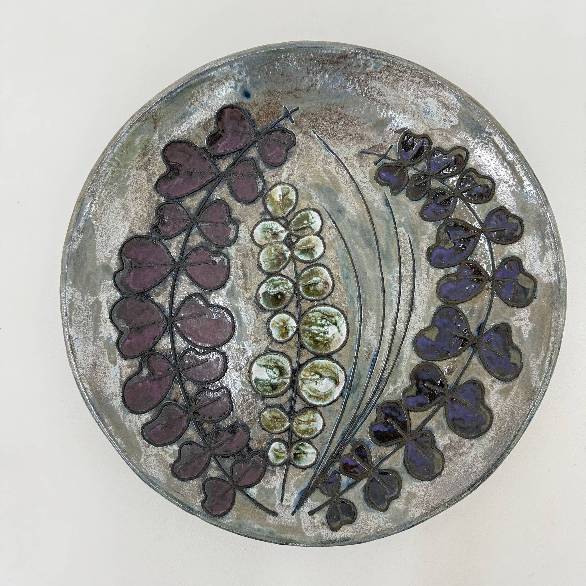 Assiette murale en céramique Rusha Handarbeit, années 1970, Allemagne