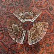 Lot 3 coupelles apéritif en verre taillé - anciennes, vintage